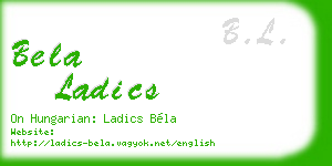 bela ladics business card